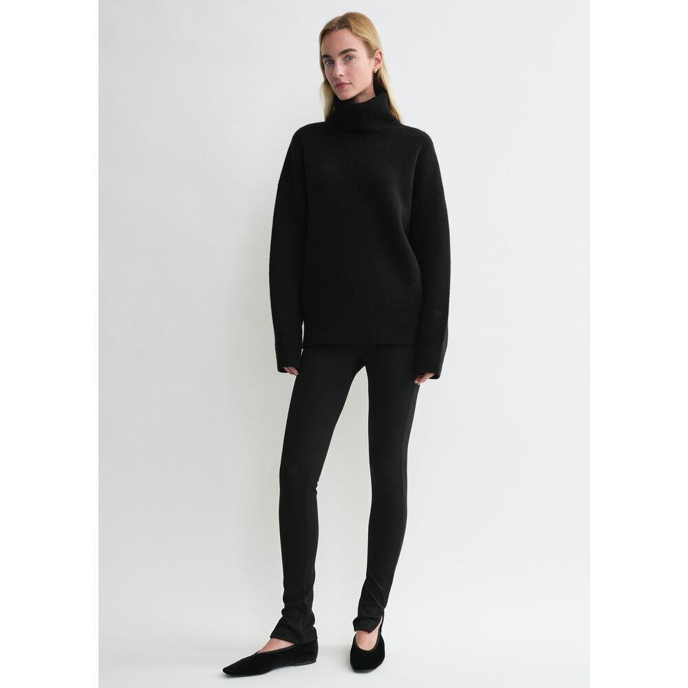 TOTEME Viscose Eco Blended Cuff Zipper Leggings Black Size US 6 / M NWT